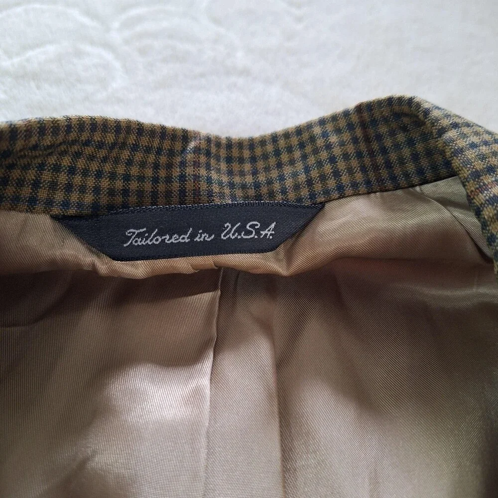Vintage Christian Dior Monsieur Blazer Mens 42 Wool Plaid Sport Coat USA 90s